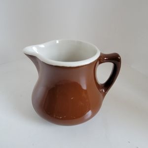 Vintage Hall Pottery Brown Creamer 2 3/4" Tall
